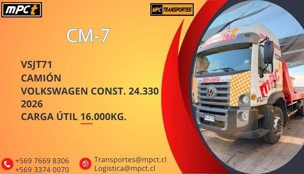 Ficha técnica del camión C-7 de MPC Transportes